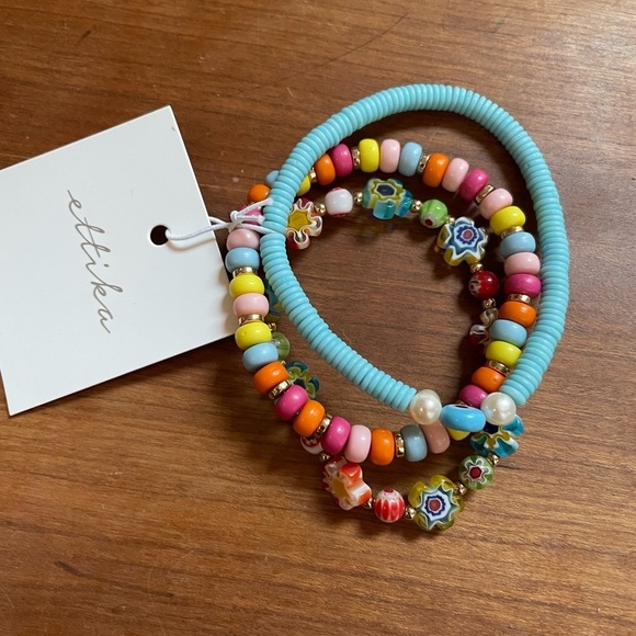 New Ettika Sunny Days Pearl and Bead Bracelet Set of 3 - Picture 2 of 2